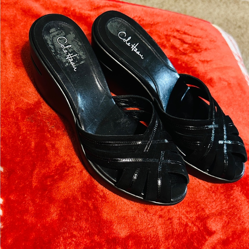 Cole Haan Women's Black Crisscross Mules